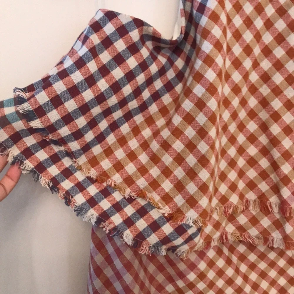Frayed checked dress